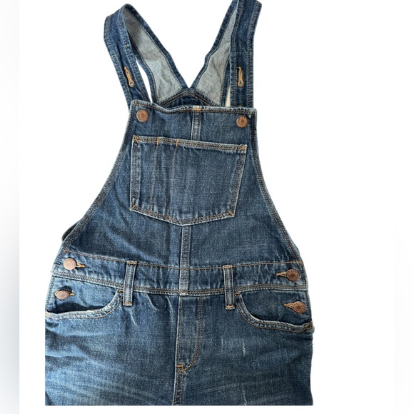 Distressed Roll-Cuff Jean Overalls for Girls | Old Navy - Picture 7 of 11